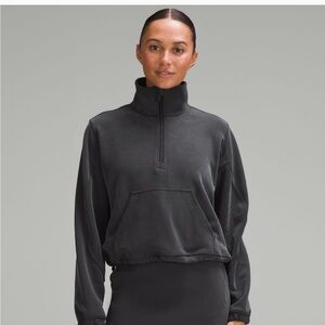 Lululemon Brushed Softstreme Half Zip Size 6 Black